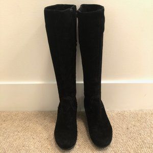 Le Canadienne Black knee high wedge boots